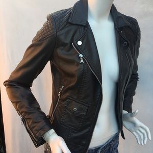 EXPRESS faux leather motorcycle jacket small